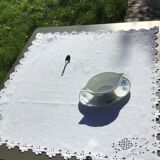 Tablecloth monogram LF square English embroidery