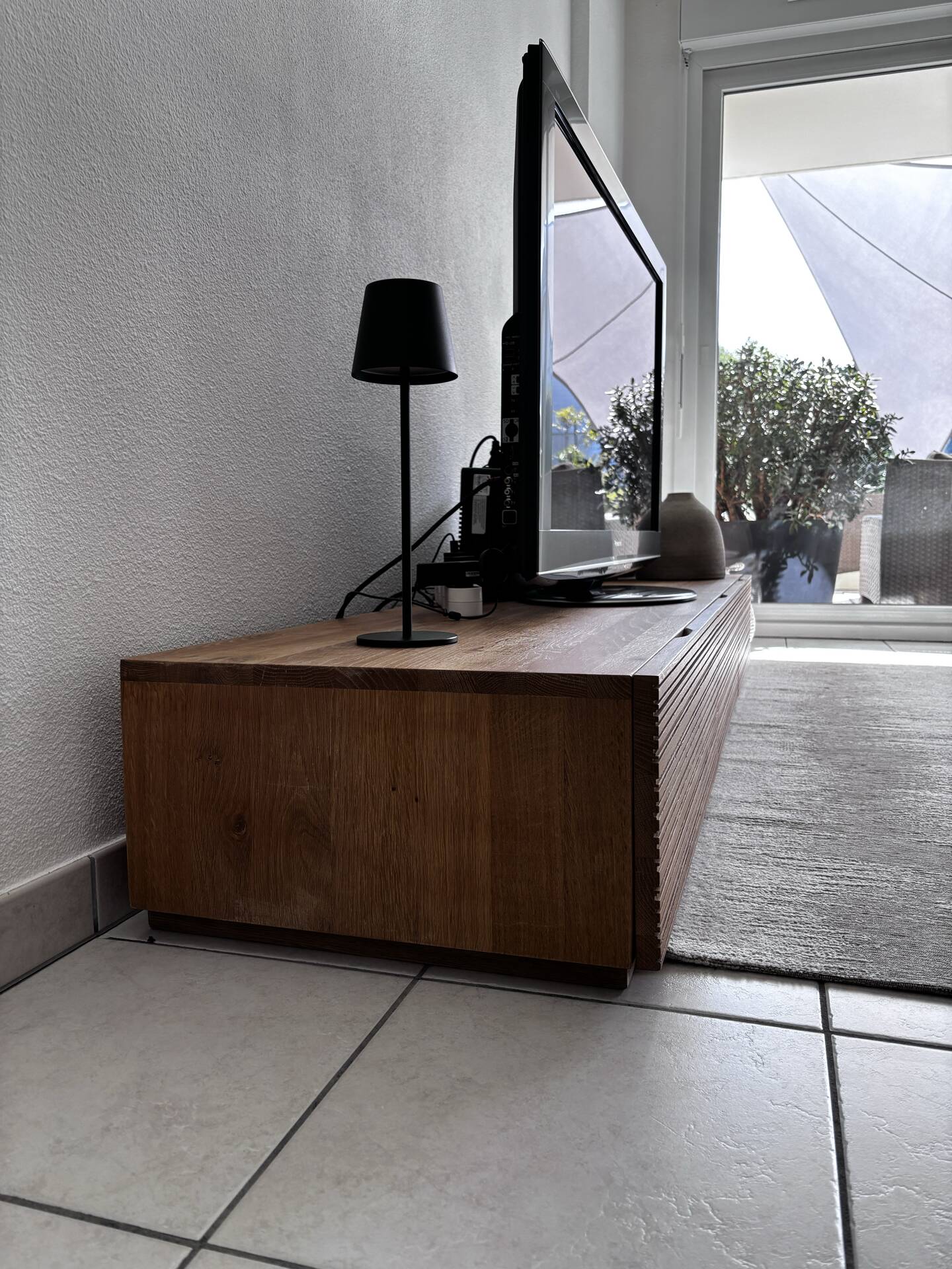 Solid oak TV unit