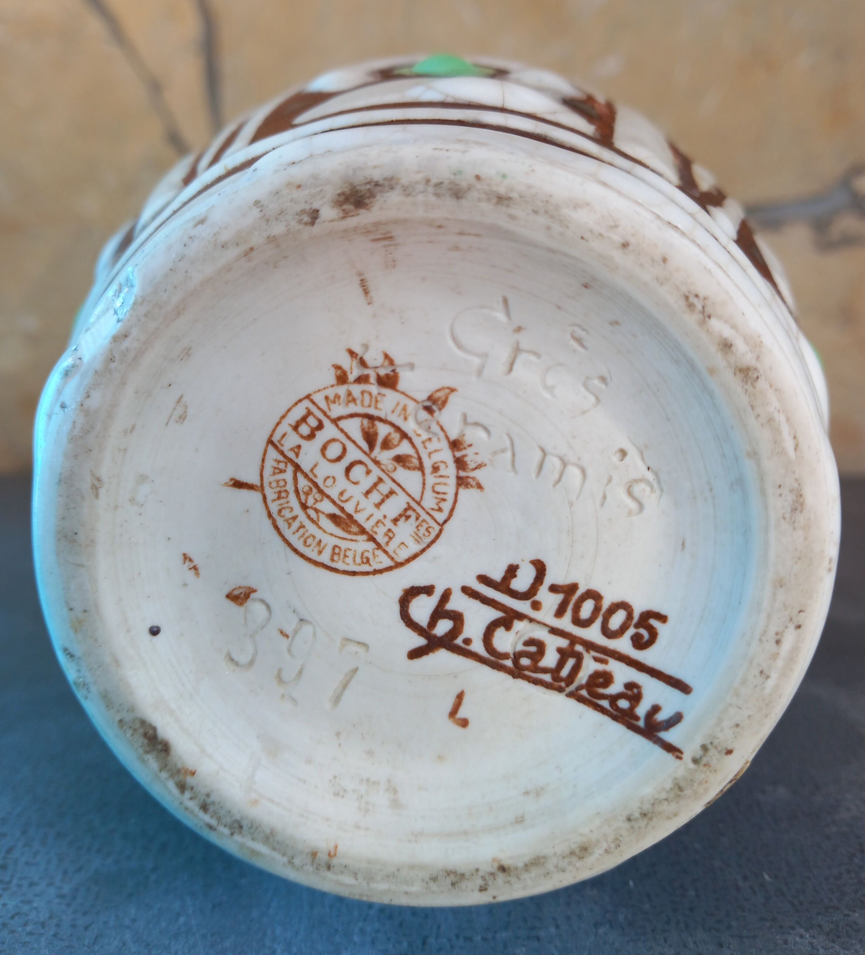 Charles Catteau ceramic vase