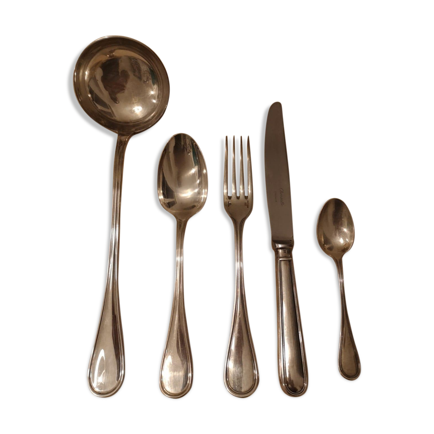 Silver metal housewife- Christofle- Model Albi- Around 1980.