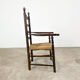 Antique oak wooden farmhouse armchair with cane seat Zutphen