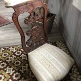 Chaise prie-dieu en palissandre ouvragé ancienne