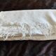 White woven cotton bedspread with fringes