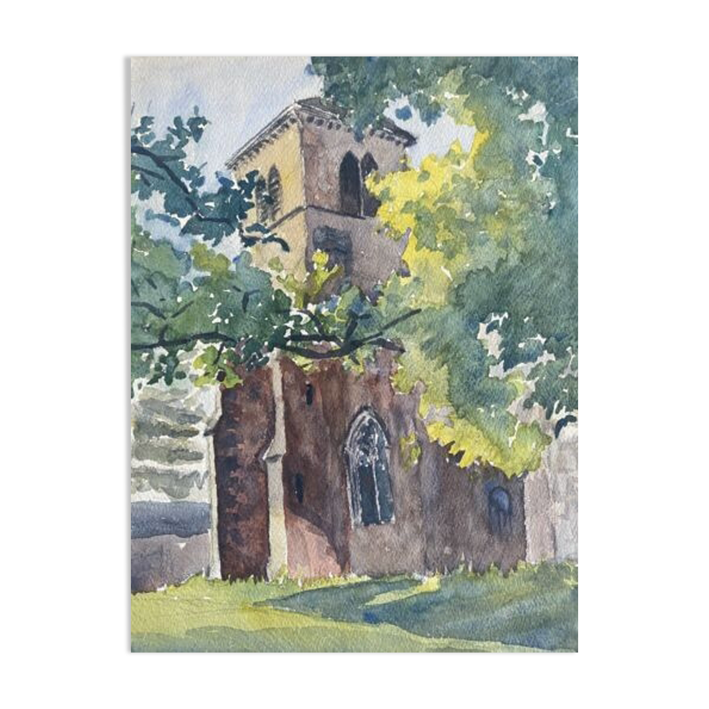Painting "church of gevrey chambertin" (21) jean-francois devaliere (1926-2021)
