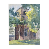 Painting "church of gevrey chambertin" (21) jean-francois devaliere (1926-2021)