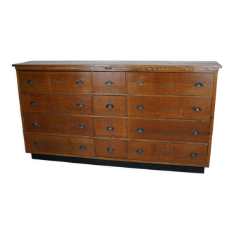 Large dutch oak apothecary cabinet, 1930s