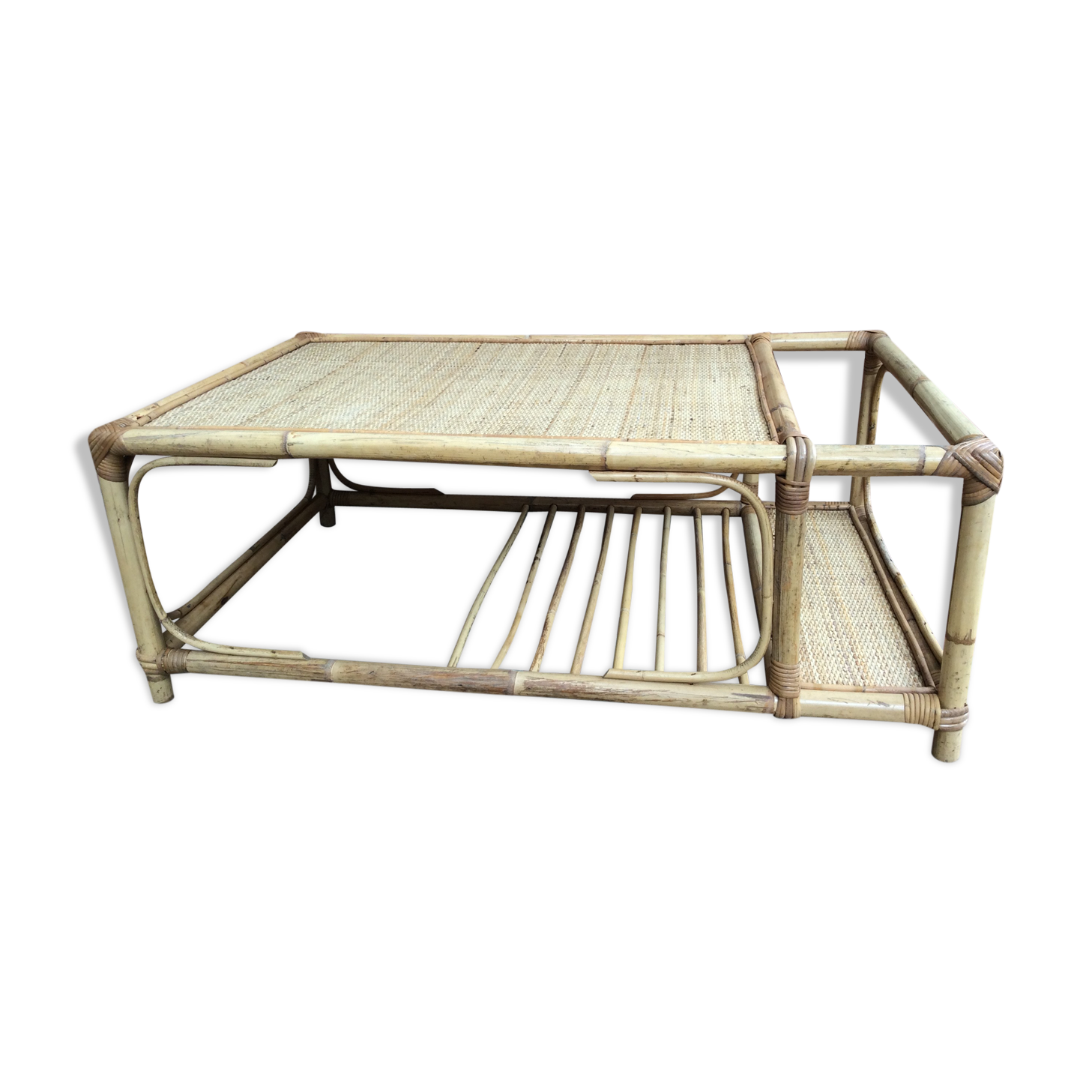 Vintage rattan coffee table
