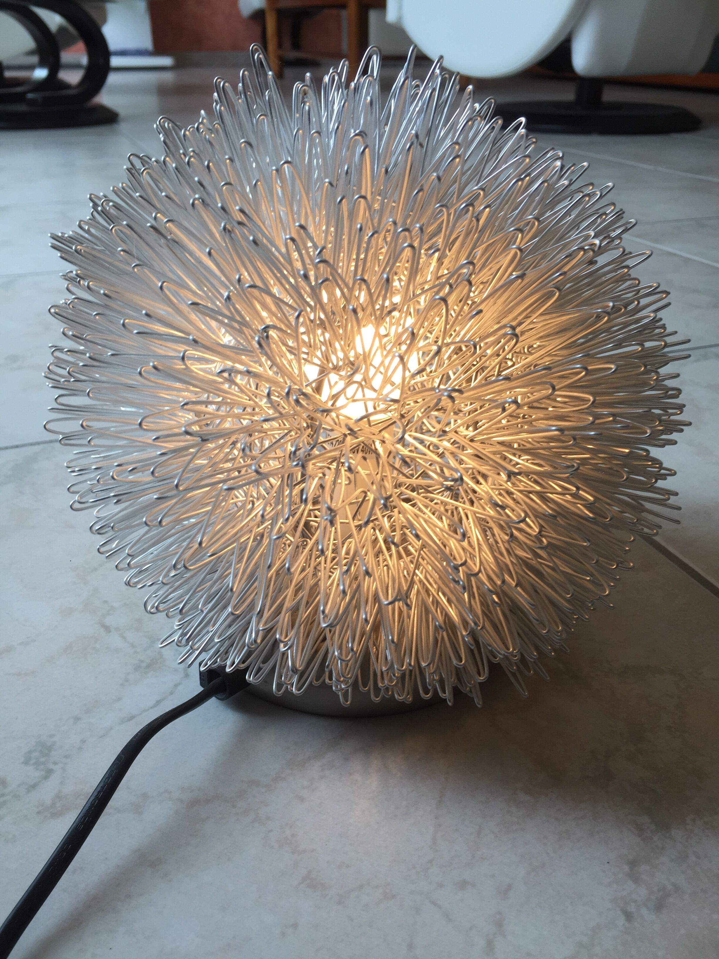 Hedgehog lamp silver color