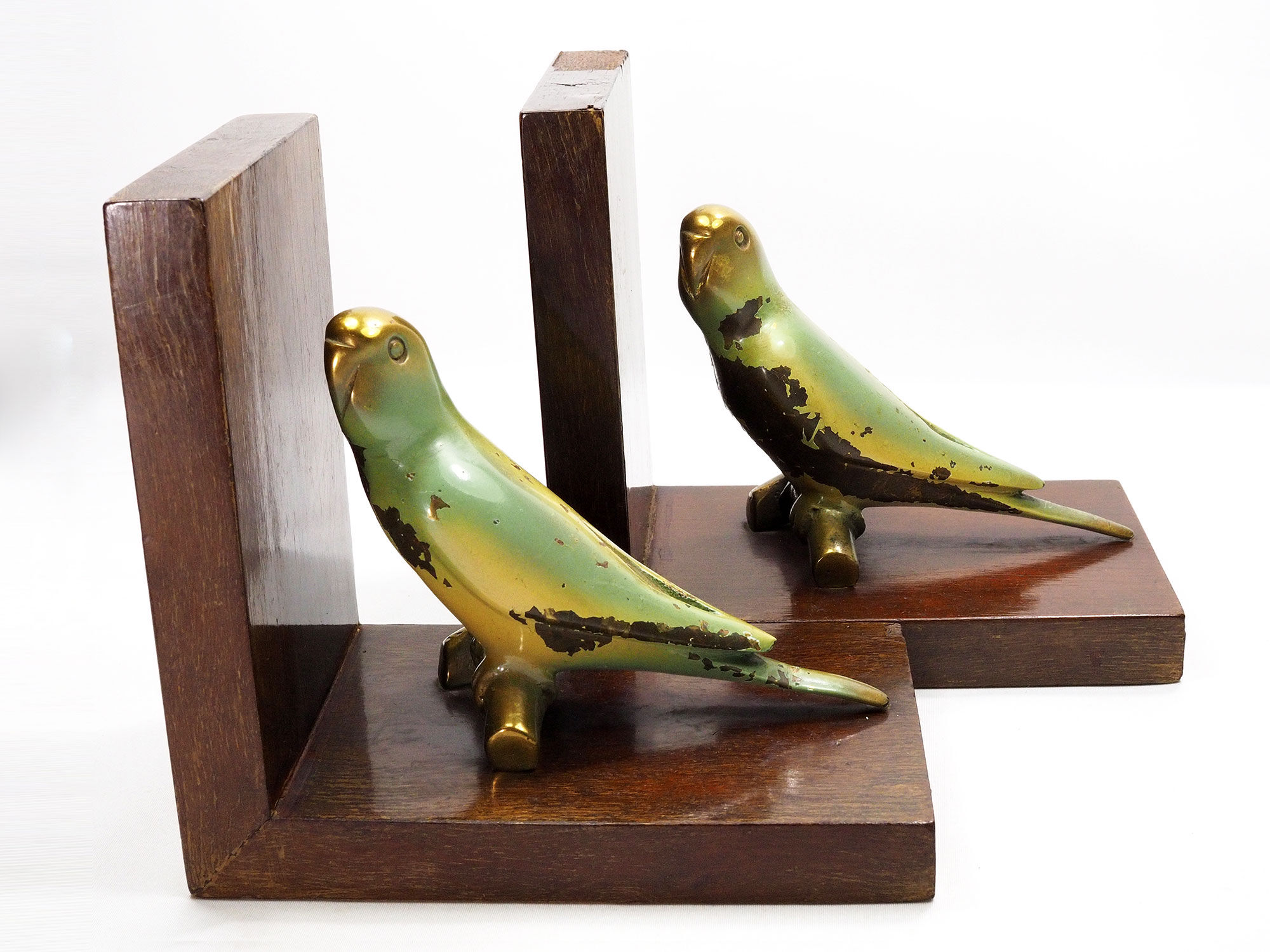 Paire de serre-livres en bronze peints -1930