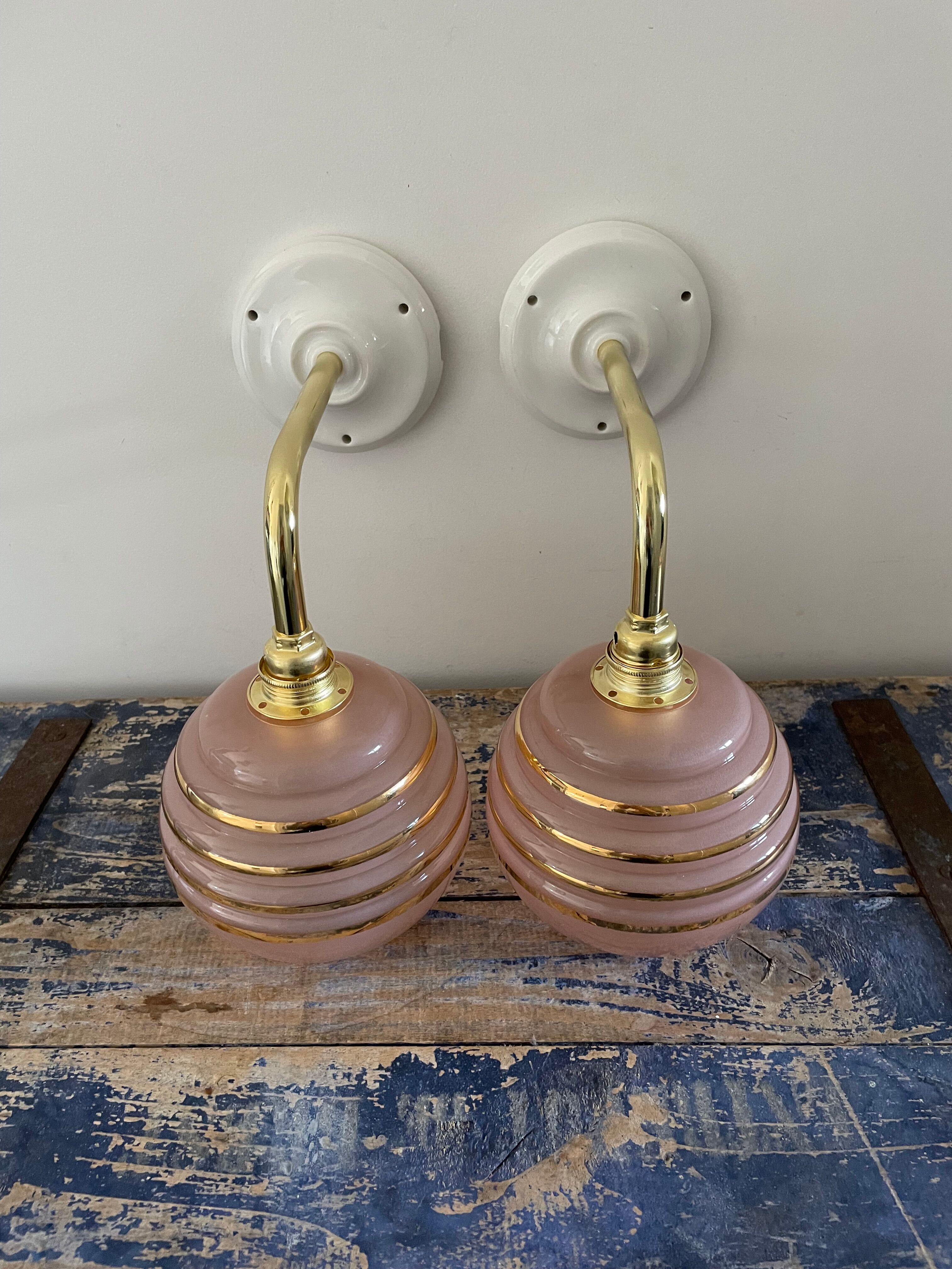 Pair of Art Deco wall lights