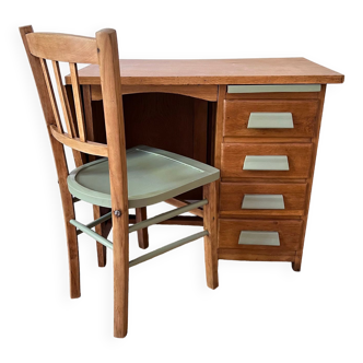 bureau écolier années 1940 - 1950  et sa chaise