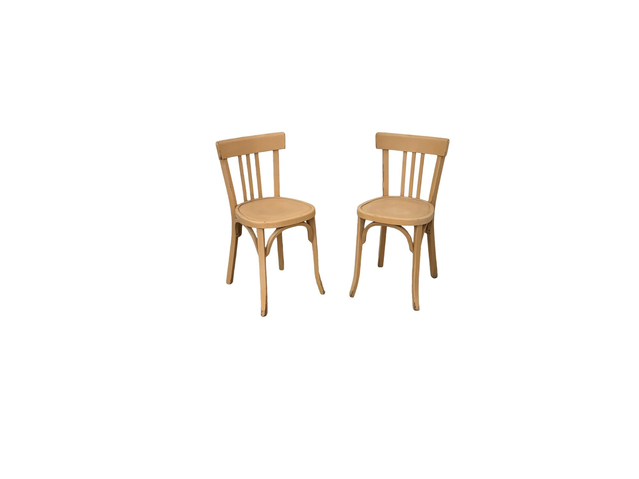 Paire de chaises bistrot Baumann patine vintage
