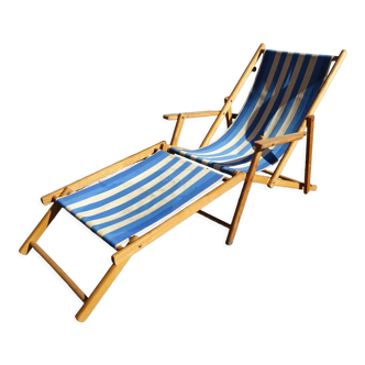 Chaise longue transat de jardin vintage an 60