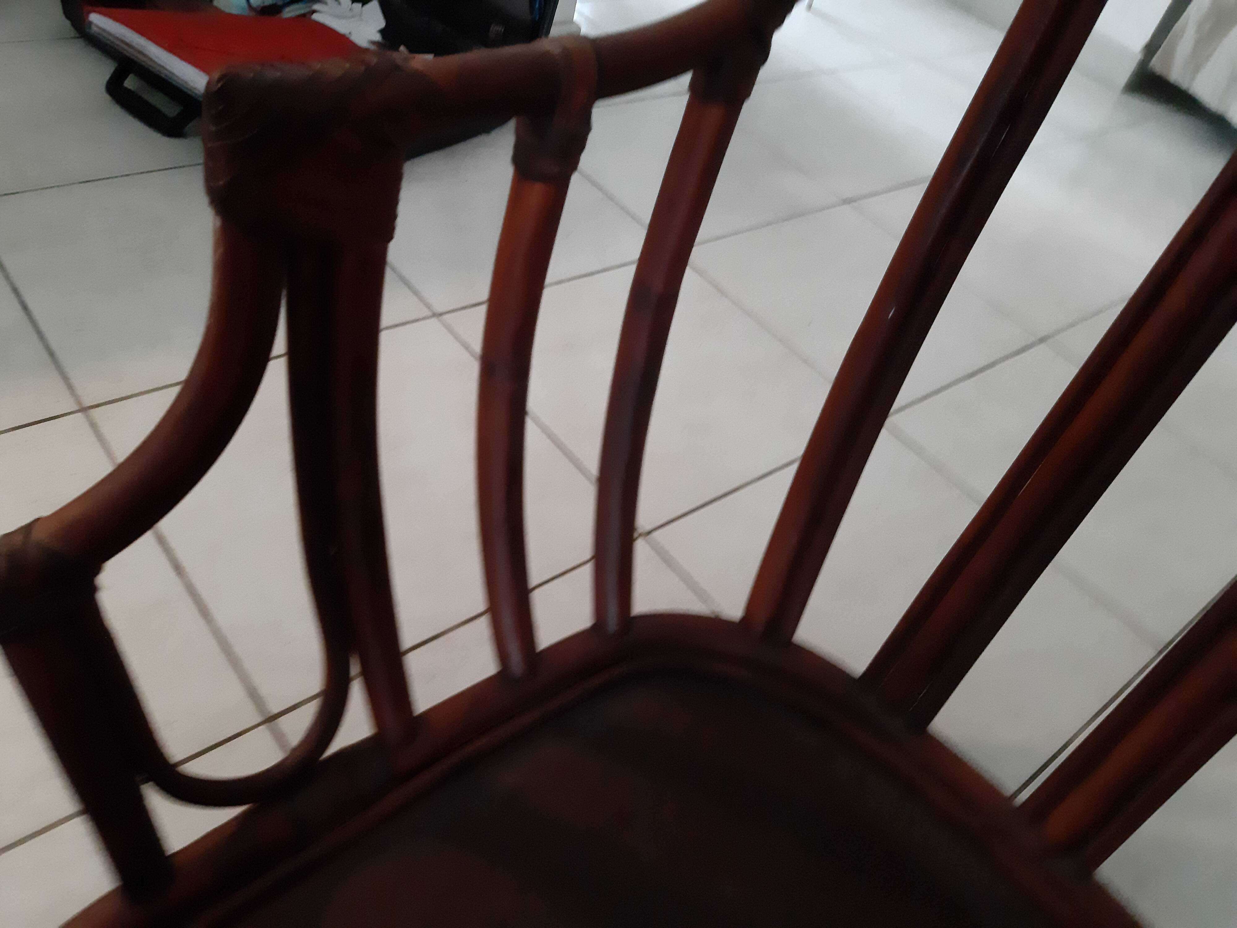 Rattan armchair from the 60s by Maugrion, Basset model