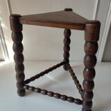 Wood tripod sofa end
