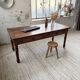 Table de ferme ou table de drapier noyer massif 1900