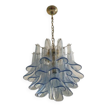 Contemporary Blue “Selle” Murano Glass Chandelier