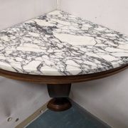 Console d'angle et son miroir Art déco en noyer, France vers 1920