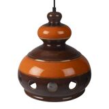 Orange and Brown Ceramic Pendant Lamp