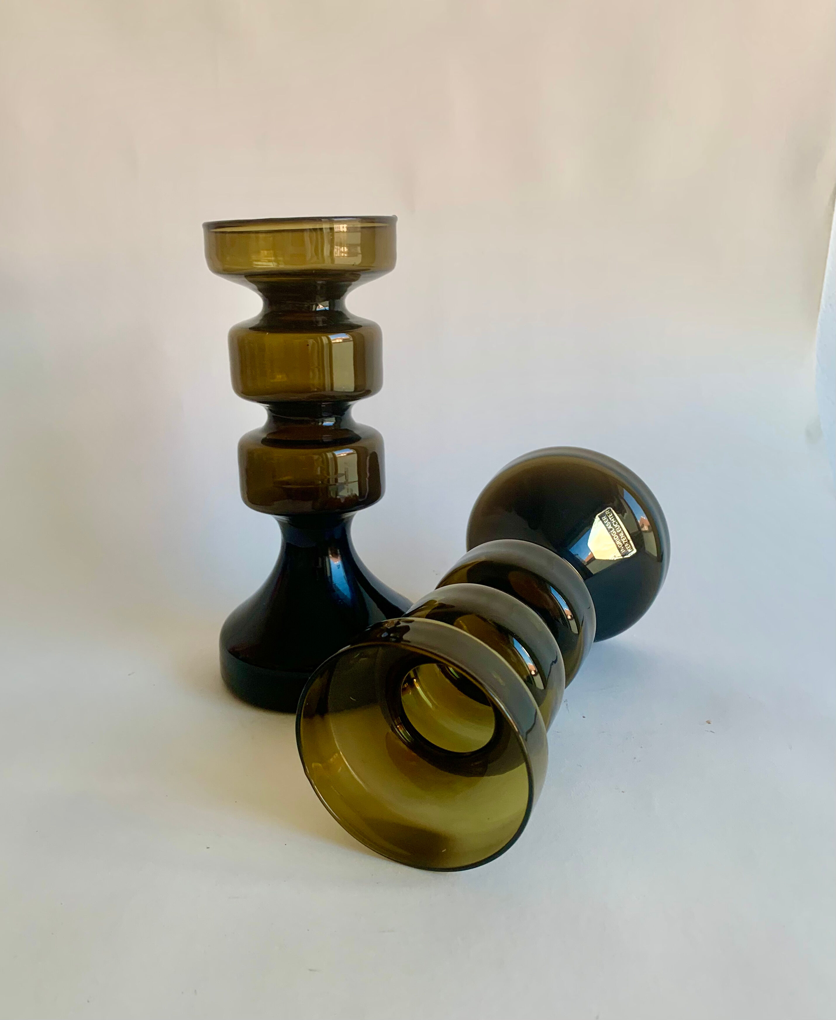 Pair of Candleholders, Ingrid Glashütte, Austria, 1960s