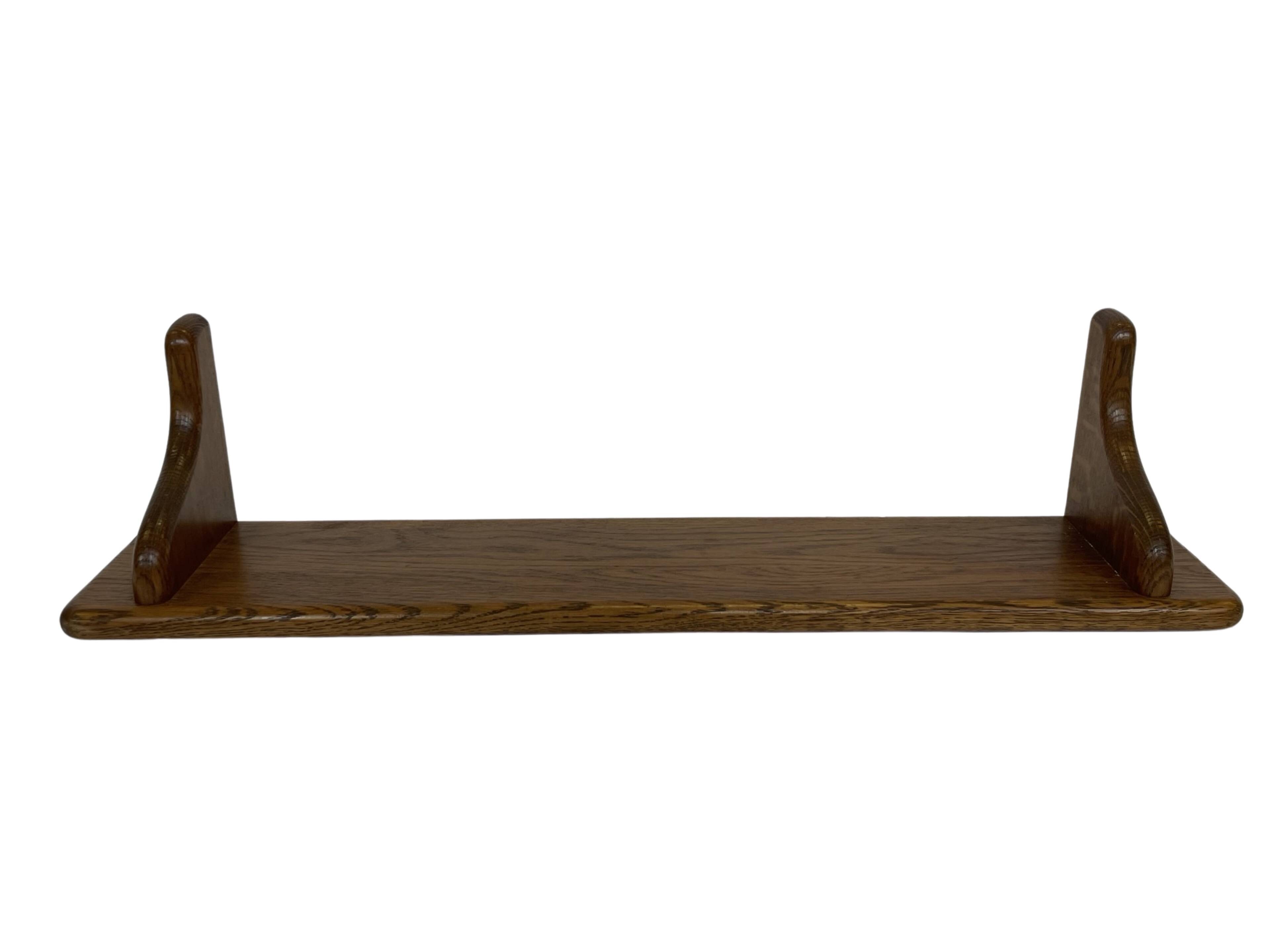 Vintage oak wall rack book shelf 1960s wood minimalist design