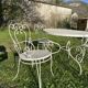 Vintage wrought iron garden furniture – Table + 3 chairs