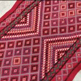 Handmade red corridor carpet in pure wool