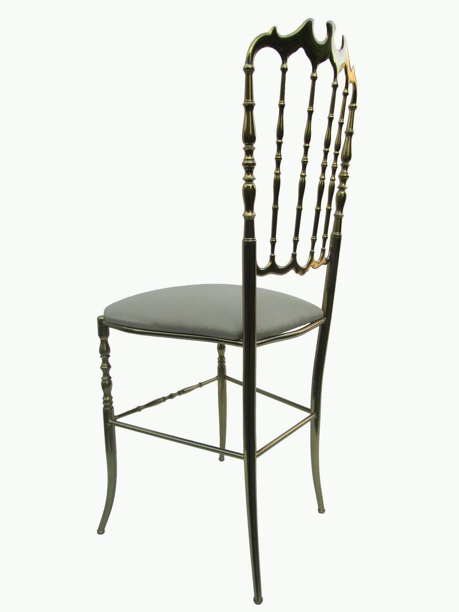 Italian Side Chair in Golden Brass by Giuseppe Gaetano Descalzi for Chiavar