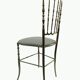 Italian Side Chair in Golden Brass by Giuseppe Gaetano Descalzi for Chiavar