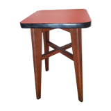 Wooden and red formica stool