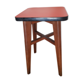 Wooden and red formica stool
