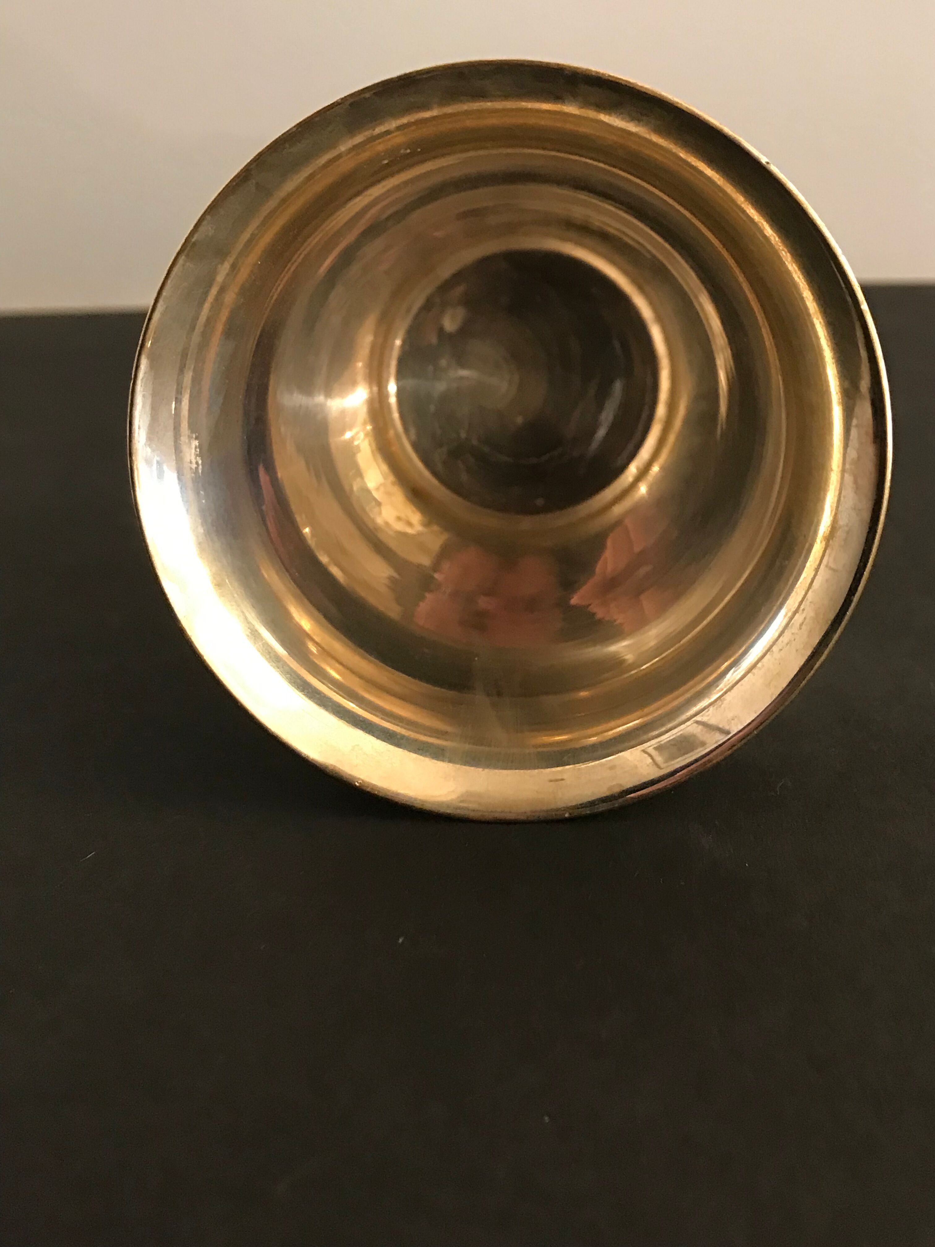 Calice or silver metal glass with dog's head 19th century