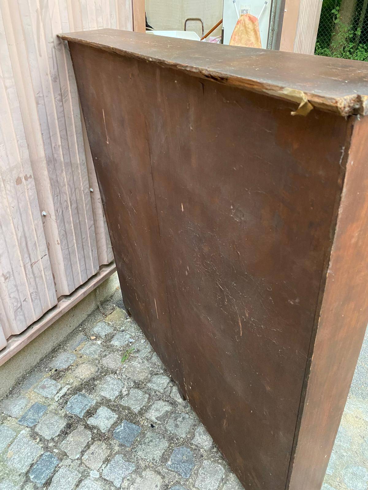Étagère vintage d'époque en bois massif faible profondeur