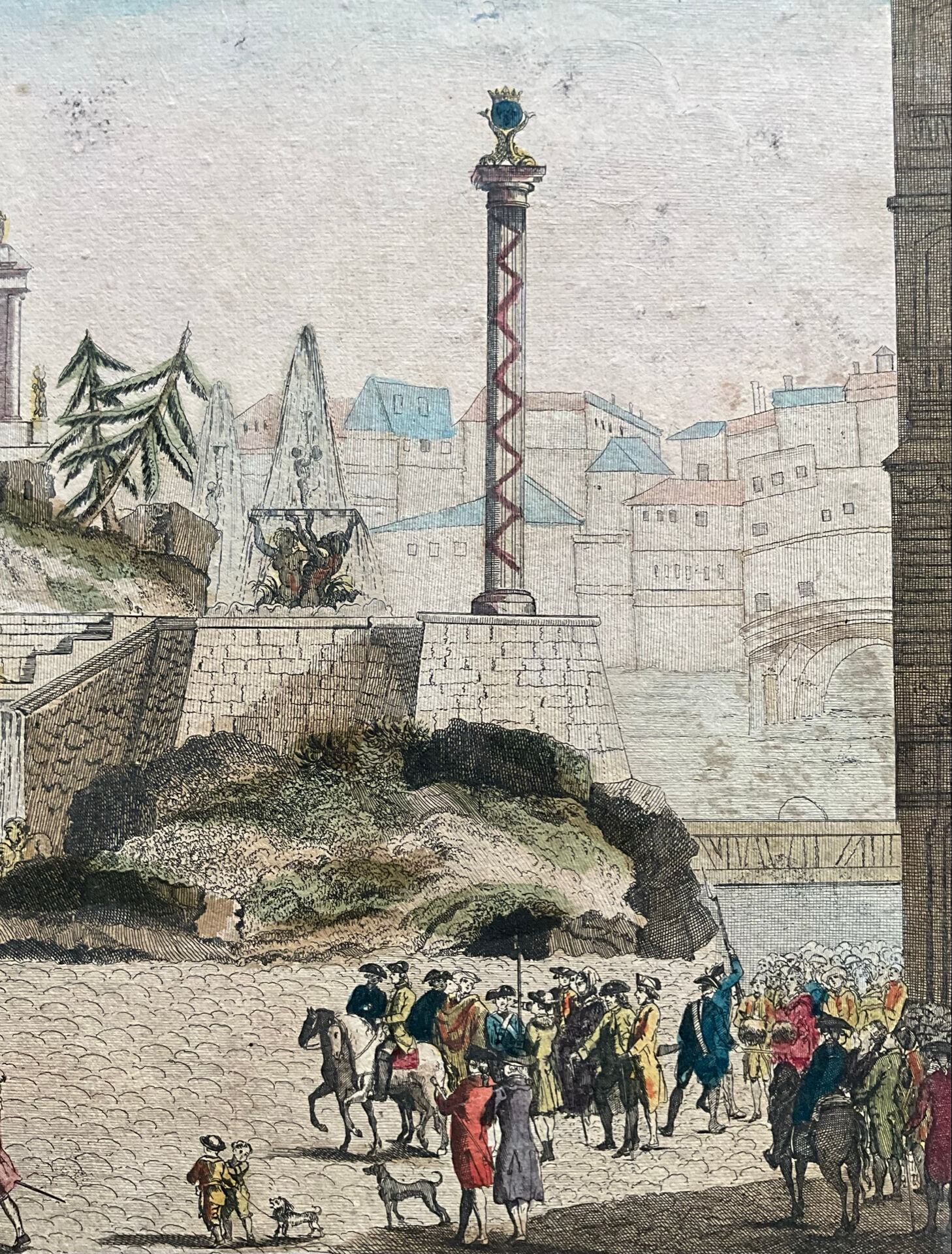 French engraving XVIII coloured – Paris 1782