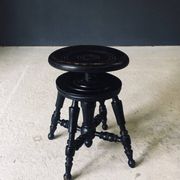 Early 20th Century Black Stained Piano Stool, 1890s
