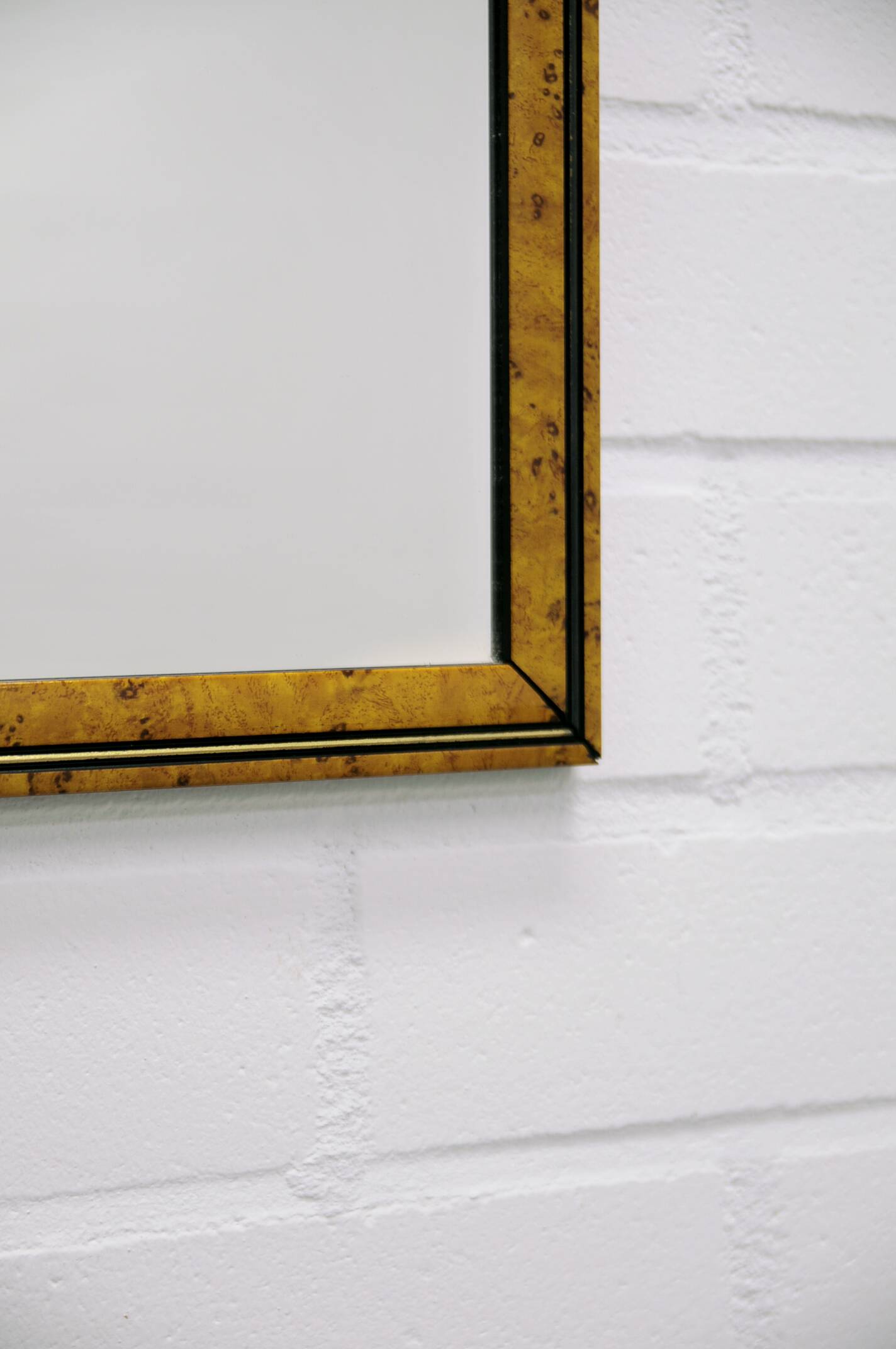 vintage ochre yellow with black square mirror