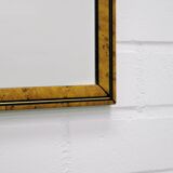 miroir carré vintage ocre jaune avec noir