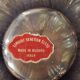Murano glass vase, blown, gradient red, original antique label.
