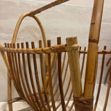 Vintage rattan magazine rack