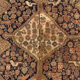 Antique tribal qashqai rug 275x157 cm, medium, oriental carpet truly shabby chic