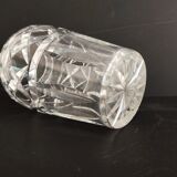 Set of three crystal and glass vases