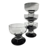 4 ice black standing cups or fruit salad