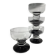 4 ice black standing cups or fruit salad