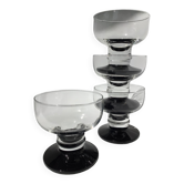 4 coupes sur pied noir glace ou salade de fruits