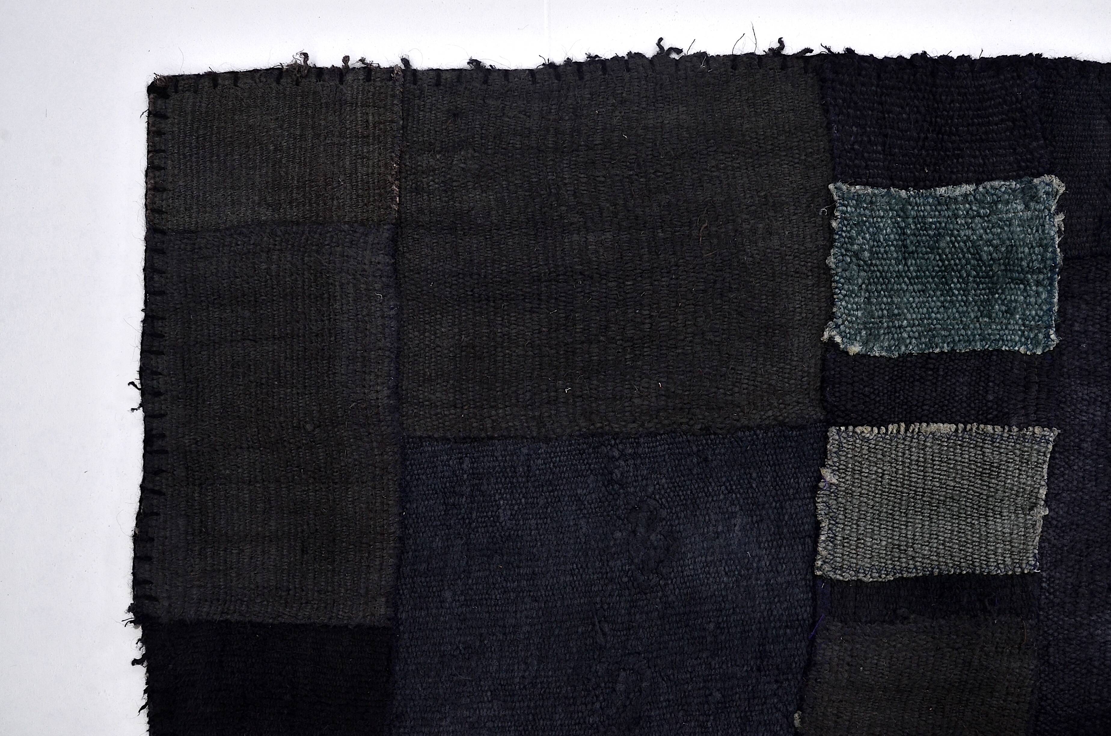 Black Vintage Hmep Patchwork Rug sku 3046