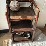 dark brown bamboo shelf