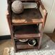 dark brown bamboo shelf