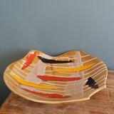 Fruit bowl, ceramic dish Vercor Vallauris style 60s 70s
