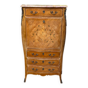 Secrétaire galbé en - marqueterie