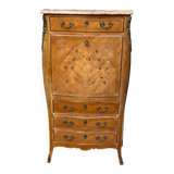 Curved secretary in Louis XV marquetry